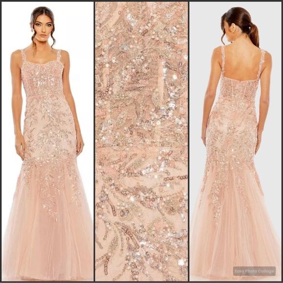 Mac Duggal 20559 Pink Corset Detailed Embellished Gown Dress - Picture 1 of 13